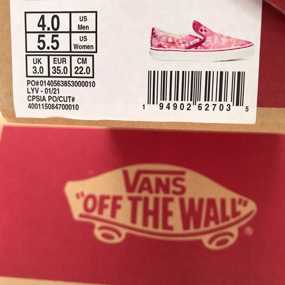 VANS Pink White Tie-Dye Slip-On Slide Tennis Shoes (Unisex) - Picture 10 of 10